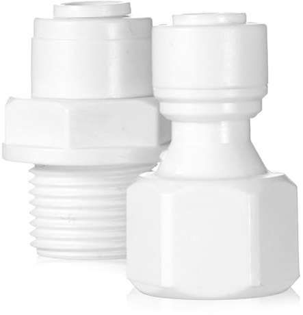 Lot de 2 raccords rapides pour filtre à eau, filetage intérieur/extérieur 3/8 vers 1/4, raccords de tuyau de filtre à eau