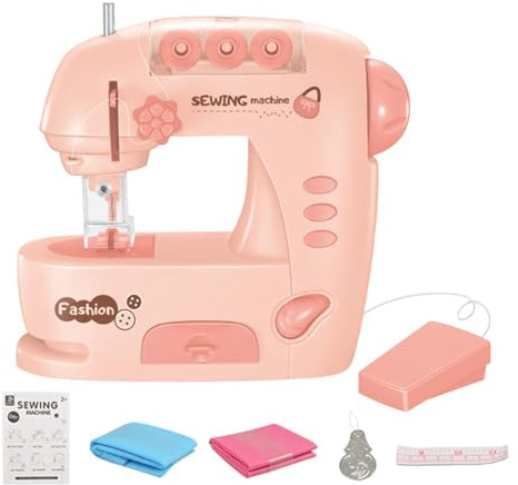 Máquina de coser - kit de costura para niños, Costuras portátiles con pedal, Kit de costura para niños | Juguete educativo interesante ajustable adecuado para mayores de 4 años y edades de 8 a 12 niña
