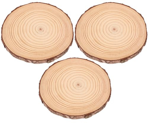 LALAFINA 3 Stück Holzpflastersteine für Garten und Hof 2cm Starke Trittplatten für Dekorative Gartengestaltung im Außenbereich