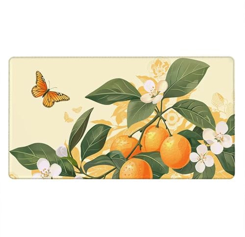 Tappetino Mouse Gaming XXL, 2000x1000x3mm Grande Tappetino Scrivania Cuciti Base in Gomma, Mouse Pad Impermeabile Antiscivolo, PC Desktop Ufficio, Migliora Precisione Velocità (Farfalla Frutta) xR7769