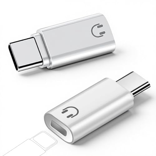 2 Pack Ligh-ning to USB C Adapter, Type C to Ligh-ning Audio Adapter, Ligh-ning Female to USB C Male Adapter Compatible with i-Phone 16/15 Series i-Pad Pro/Air(Not for Charging or Data Transfer)