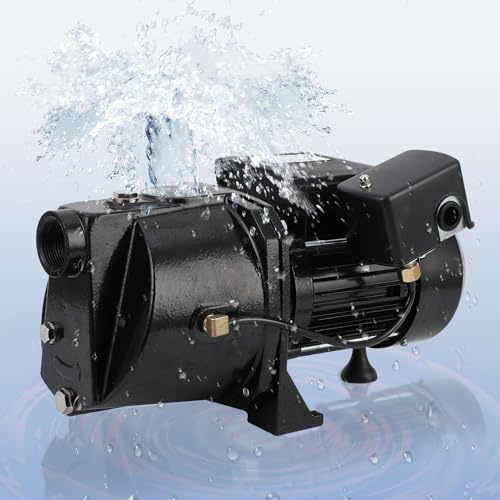 1.75 HP Shallow Well Jet Pump, Heavy Duty 2070GPH Cast Iron Above Ground Booster Water Transfer Pump with Automatic Pressure Switch, Depth Up to 25 ft, 115V/230V Dual Voltage for Home, Garden,Farm