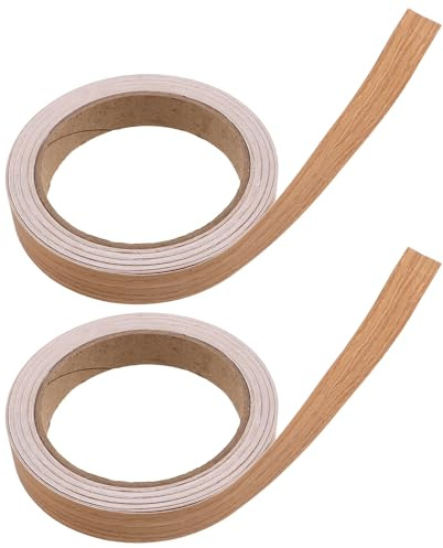 BIUDECO 2 Rollos de Cinta de Canteado de Madera Autoadhesiva Acabado Realista en Pvc, Resistente a Suciedad y Rayones, para Reparar Bordes de Muebles y Gabinetes