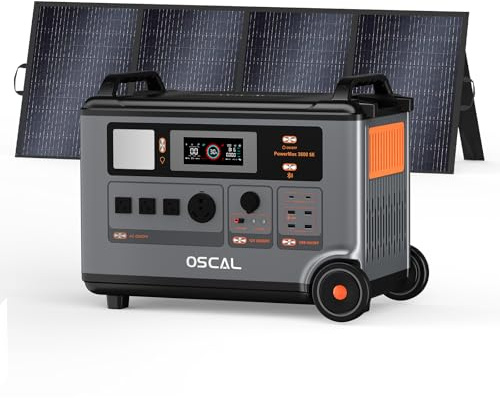 PowerMax 3600SE Generatore Solare 3600W con Pannello Solare da 400W | 3600Wh Centrale Elettrica Portatile, Batteria LiFePO4, Controllo APP, Portable Power Station per Campeggio, Camper, Casa