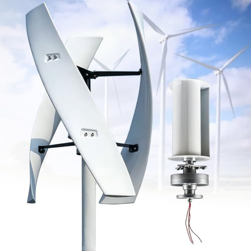 Turbina Eólica Vertical Kit Completo 16000W 20000W Generador Viento Jardín Instalacion Eolica Domestica Aerogenerador Eólica Trifásico AC Turbina Eólica de Viento Vertical con Controlador(16000W,220V)