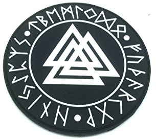 Valknut Knoten der Erschlagenen Wikinger Viking PVC Airsoft Paintball Klett Emblem Abzeichen