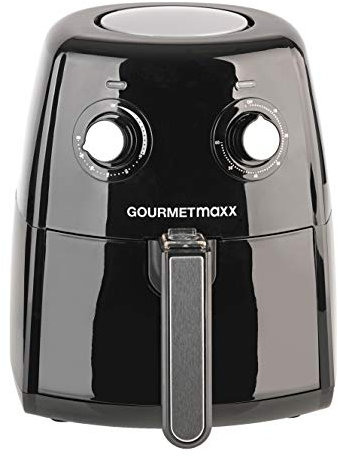 Gourmetmaxx XL 1500 W Hot Air Fryer, 2,5 l, einfarbig, Schwarz, Silber, freistehend, 2,5 l, 200 °C, 60 Minuten, Schwarz, Silber