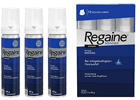 REGAINE Männer Schaum | stoppt erblich bedingten Haarausfall | 3 Monats Packung | mit 5% Minoxidil | regt neues Haarwachstum an