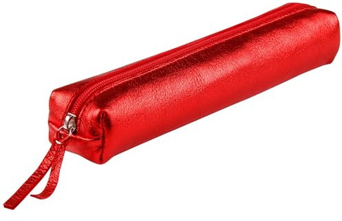 Clairefontaine 400003C Schlampermäppchen slim (mit Perlmutt-Effekt, 4x2,5x19,5 cm) 1 Stück rot