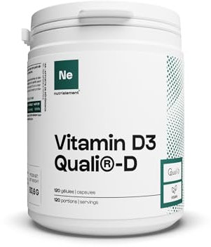 Nutrielement - Vitamine D Quali®D - 120 gélules - 2000 UI/50 mcg par dose - Complément alimentaire liposoluble - Intégrité osseuse - Efficacité de la réponse immunitaire | By Nutrimuscle