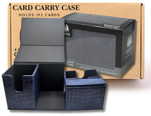 Grinning Gargoyle – Dragon Hide Kids-Kartenhalter MTG-Deckbox – für bis zu 192 Karten und 15 Würfel – CCG-Kartenbox – MTG-Zubehör mit 3 Fächern – Aufbewahrungsbox für Sammelkarten (blau)