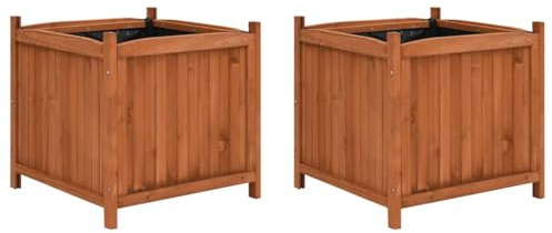 vidaXL 2X Tannenholz Hochbeet Blumenkasten Pflanzkasten Pflanzkübel Blumenkübel Gemüsebeet Frühbeet Blumentopf Pflanzgefäß Garten 50x50x50cm