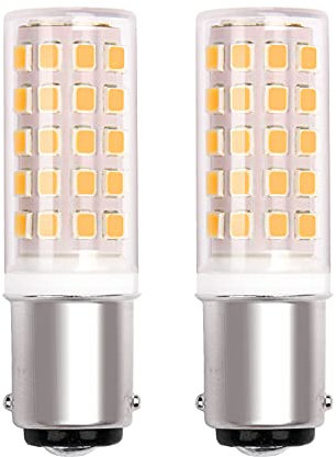 PYRJIN Ba15D Led 220v-240v Lampadina Per Macchina Da Cucire, B15D Doppio Contatto A Baionetta Base, Bianco Caldo 3000K, 5W Equivalente Alogena Da 40W. Non-Dimmerabile (2 Pezzi)