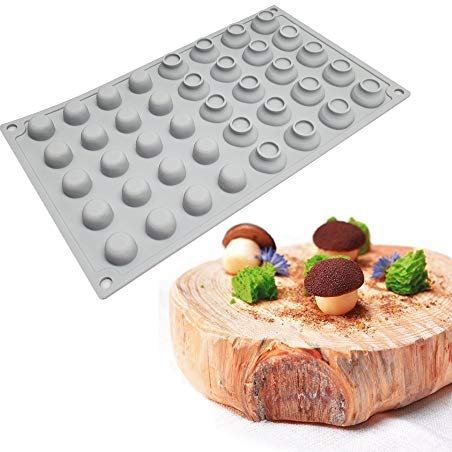 XiaoShenLu Stampo cioccolatini per Cioccolato Torta Gelatina Cubetti di Ghiaccio, 40 fori Funghi