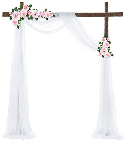 70 * 550 cm Hochzeitsbogen Gardinen Dekoration Hochzeitsbogen Vorhänge Querbehang Tüll Foto Hintergrund Hochzeit Chiffon Stoff Draperie Brautparty Geburtstag Fotografie Hintergrund