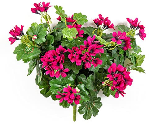 artplants.de Künstliche Geranie KAISA auf Steckstab, violett, 35cm - Künstliche blühende Pflanze
