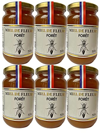 Lot de 6 Pots de Miel de Forêt 500gr direct producteur français goùt fort et puissant