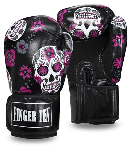 Boxningshandskar dam kickboxning damhandskar, punkteringshandskar 8, 10, 12, 35 ml, Kickboxningshandskar för boxning, träning, kampsport, sandsäck MMA sparring (35 ml, svart)