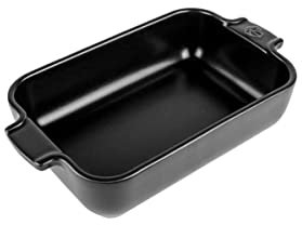 PEUGEOT - Plat Four En Céramique Rectangulaire - 22 cm x 11,3 cm x 5,1 cm - Contenance : 0,85 L - Garanti 10 Ans - Fabrication Française - Coloris Noir Satin