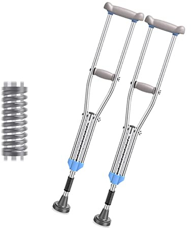 Höhenverstellbare Unterarmgehstützen, Gehstützen für Männer und Frauen mit ergonomischem Griff, 1 Paar, Belastbarkeit 150kg/330lbs (Size : M)