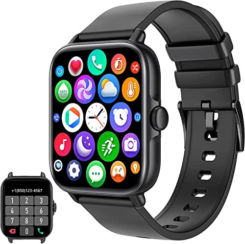 BAARA Smart Watch 1.69” Touch,(Answer/Dial/Call), Fitness Tracker, Activity trackers, Step Counter, Blood oxygen monitor smartwatch and various other Modes compatible with Android and IOS. (Black)