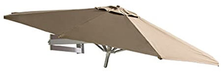LBONG Wandhalterung Sonnenschirm, Aluminium Sonnenschirm für Balkon Gartenschirm Terrassenschirm Balkonschirm mit Metallmast(250cm/8.2ft,Khaki)