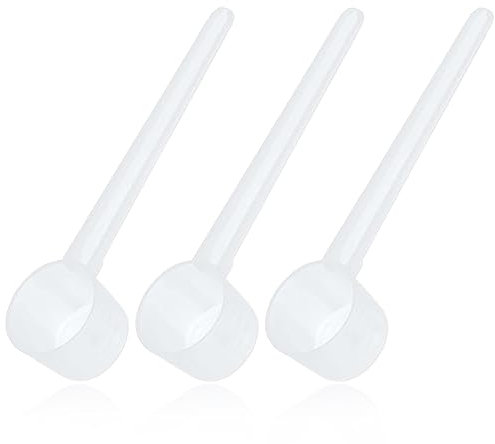KQNM 3 pezzi 5g misurino grammi,Cucchiaio dosatore da 5g, trasparente con scala da 2 g, 3 g, 4 g