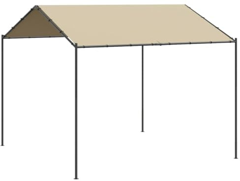 vidaXL Gartenpavillon Beige 4x4 m Stahl und Stoff
