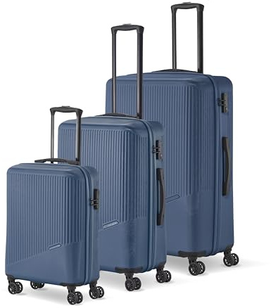 travelite Juego de maletas de 4 ruedas, 3 piezas, tamaños L/M/S, serie de equipaje BALI: carritos de carcasa dura de ABS con cierre de combinación TSA (maleta de equipaje de mano sin TSA)