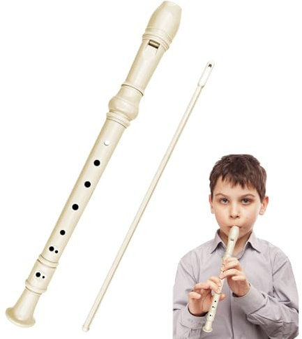 Lectorias 8 Löcher Blockflöte Kinder und Erwachsene, Flöte Deutsche Griffweise, Recorder Abnehmbar, Flute Anfänger, Blockflöten Kleinkind, Sopran Blockflötes Weiße, ABS Harz Kunststoffs mit Putzstock