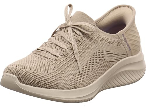 Skechers Mujer Ultra Flex 3.0 Brilliant Path Slip-In ENTRENADOR, Taupe Knit/Trim, 40 EU