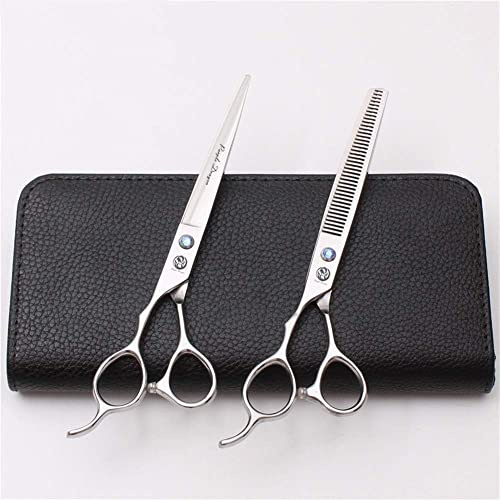 SUNMME Linkshänder-Friseurschere 7,0 Zoll, scharfe Friseur-Haarschere, Haarschnitt-Werkzeug-Set, Haarschneide- und Ausdünnungs-Friseurset für Linkshänder, professionelle Friseure