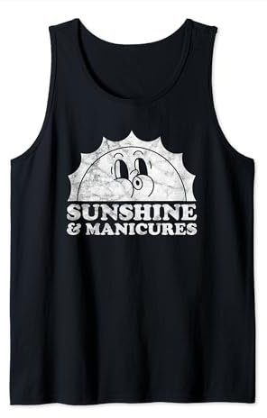 Sunshine and Manicures Retro Vintage Sun Nagelpflege Tank Top