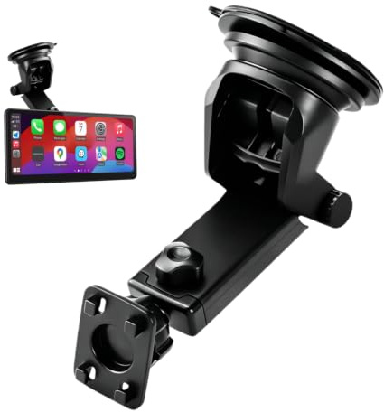 CARKOOL Saugnapfhalterung für CarPlay Display, 360° Drehbare Armaturenbrett Carplay Halterung Auto, 17 mm Kugel Adapter Verstellbar und Dehnbar Universelle Ersatzhalterung für Auto GPS, Handyhalterung