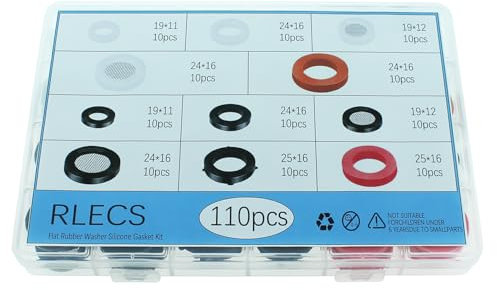 RLECS 110PCS 11 Sizes Hose Gasket Fitting Gasket Kit Garden Hose Gaskets Shower Head Gasket Plumbing Seals Suitable for Pipe Shower Hose Garden Hose Separators Washing Machines