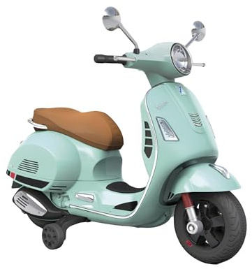 TURBO CHALLENGE - Vespa - Elektrischer Träger - 119230 - Roller - Wassergrün - Fahrbereit - 30Kg Max - Kunststoff - Wiederaufladbare Batterien - Von 3 Jahren Bis 6 Jahren