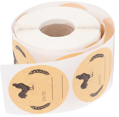 Alipis Egg Box Packaging Label Round Self Adhesive Labels for Jar Chicken Kraft Paper Stickers for Farmer Market and Kitchen Use Canning Jar Packaging Stickers for Fresh Eggs Carton
