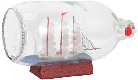 Cabilock Drift Bottle Ornament Mediterranean Style Glass Bottle Sailboat Home Decor Desktop Decor