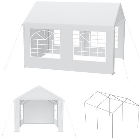 ACXIN Partyzelt 3x4 m mit PE-Plane 170g/m², Pavillon für Garten, Partyzelt wasserdicht mit Seitenteilen & Stahlrahmen, Hochzeitszelt Festzelt - Gartenzelt Zelt Pergola für Hochzeit & Events - Weiß