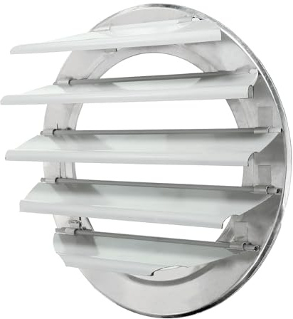 PATIKIL 10 Pouces Couverture De Ventilation En Aluminium, Volet À Persiennes Ventilateur Grille Ronde Automatique À Gravité Couverture Auto-Fermante Pour Serre Système HVAC, Blanc