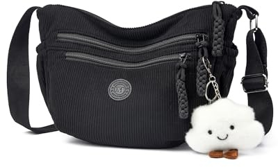 Micmores UmhäNgetasche Damen Cord Crossbody Bag Damen Schultertasche im Halbmond Style, Hobo Handtasche mit Verstellbarer Schultergurt, Mood Bag füR Arbeit, Reisen, Alltag