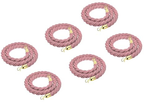 LQSYBHD 6 Pezzi Corda di Controllo della Folla,Corda Barriera con Ganci,Stanchion Rope,Corda per Corrimano,Corda di Velluto,per Controllo Folla(Size:3ft)