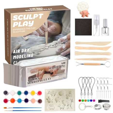 Bomefoi Argile Autodurcissante pour Jeunes,12 Couleurs Peinture Souple Modelage Sans Cuisson | Accessoire de Poterie pour Fêtes, Anniversaires, Maison, Filles, Adultes, Noël, Ado