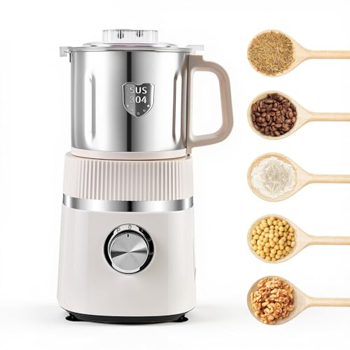 Electric Grinder for Kitchen, 800W Grain Mill with 3 Stainless Steel Blades, Versatile Spice Grinder for Coffee, Grinding Spices, Bean, Grains