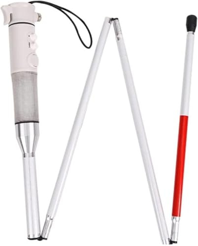 Bastone elettronico con allarme acustico e luminoso, ausilio pieghevole per deambulazione per la sicurezza degli anziani e degli ipovedenti