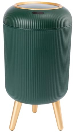 Papelera automática para baño - Cubo con sensor de movimiento de 10L, contenedor de basura compacto, papelera con sensor de movimiento infrarrojo sin contacto con patas desmontables | Solución de elim