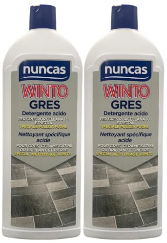Detergente Acido per Gres Porcellanato e Pietra, Speciale Pulizia Fughe, 1000ml (2 Unità)