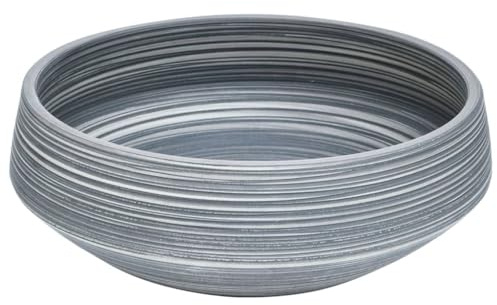 Vasque à Poser, Lavabo à Poser en Céramique Lave Main Salle de Bain gris rond Φ41x14 cm céramique