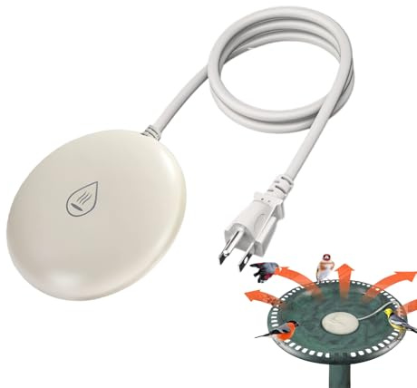 caiduos Vogelbad Wasser Heizer, Automatischer Thermostat Enteiser, Heizgerät für Vogeltränken, Schwimmend Gartenteich Springbrunnen Beheizter Tränke, für Geflügelstall Garten Rasen Terrasse