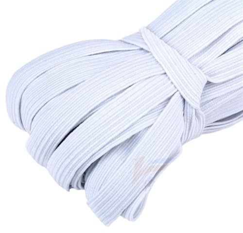 Bandas elásticas planas blancas/negras de 3/4/5/6/8/10MM, banda goma elástica for ropa boda, cinta for costura DIY, acceso a cuerda(White,Width 5mm)